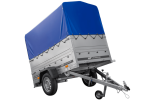 Garden Trailer 200 Kipp mit montierter blauer Plane