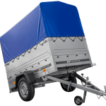 Garden Trailer 200 Kipp mit montierter blauer Plane