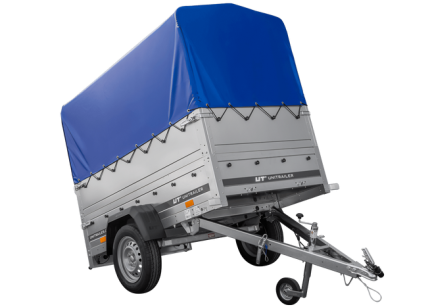 Garden Trailer 200 Kipp mit montierter blauer Plane