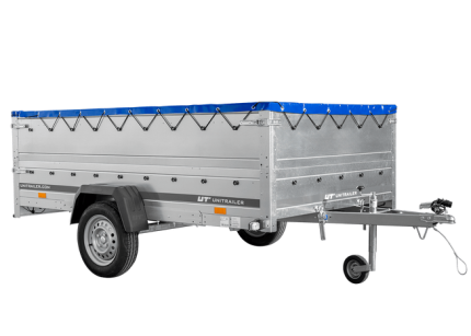 Einachs-Kippanhänger 750 kg mit blauer Flachplane