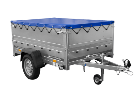 Leichter Anhänger UNITRAILER Garden 201/R KIPP 200x125 mit blauer Plane