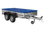 Anhänger Plattform 2 Achsen UNITRAILER 264/2 KIPP mit blauer PVC-Plane – Bild 3