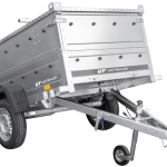 Kippanhänger mit geschlossenem Aluminiumdeckel Seitenansicht