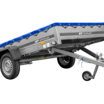 PKW Anhänger Garden 265 KIPP mit blauer Plane Seitenansicht