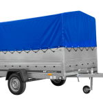 Einachs-Kippanhänger 265x150 cm mit blauem Planengestell