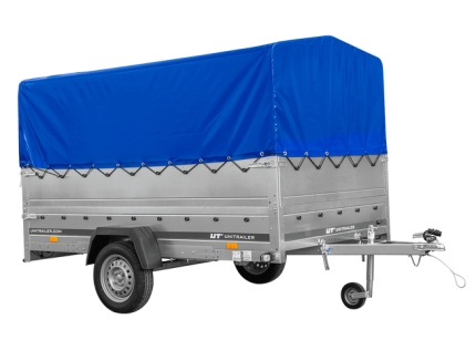 Einachs-Kippanhänger 265x150 cm mit blauem Planengestell