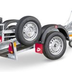 MA kippbarer Motorradtransporter aus Stahl Seitenansicht