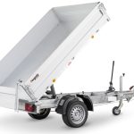 RK ALU Einachs-Kippanhänger mit geklappten Aluminium-Bordwänden