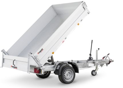 RK ALU Einachs-Kippanhänger mit geklappten Aluminium-Bordwänden