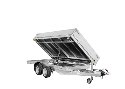 Kippanhänger Tandem 2700 kg Seitenansicht verzinktes Fahrgestell