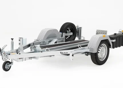 Motorradanhänger Debon aus verzinktem Stahl Seitenansicht