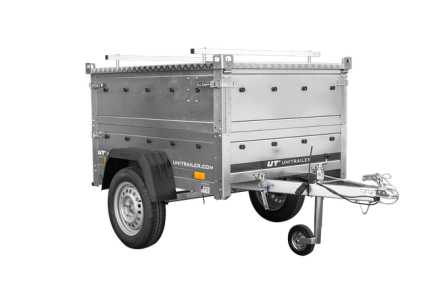 Kippbarer Gartenanhänger mit geschlossenem Aluminiumdeckel