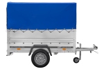 Kippanhänger 750 kg zGG 200x106 cm ungebremst Plane UNITRAILER Garden Trailer 200 KIPP – Bild 3