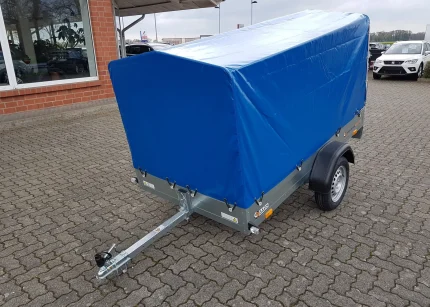 Autoanhänger 750 kg mit blauer Hochplane 120 cm