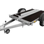 Motorradanhänger UNITRAILER MOTO Seitenansicht mit Radschiene