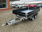 Humbaur HTK 3500.31 Autoanhänger Seitenansicht mit schwarzen Stahlbordwänden