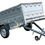 Kippanhänger 230 KIPP Seitenansicht mit grauer Plane