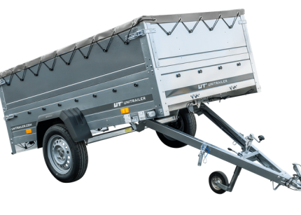 Kippanhänger 230 KIPP Seitenansicht mit grauer Plane