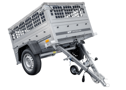 Kippbarer Garden Trailer 150 KIPP mit grauer Plane