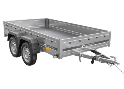Doppelachsiger Pkw-Anhänger mit großer Ladefläche aus verzinktem Stahl