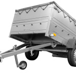 Kippanhänger mit erhöhten Bordwänden Seitenansicht