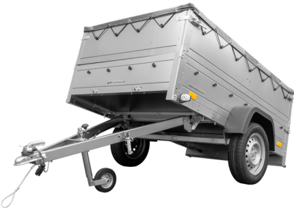 Kippanhänger mit erhöhten Bordwänden Seitenansicht