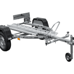 Motorradanhänger UNITRAILER RIDER 1 Seitenansicht mit 2 m Führungsschiene