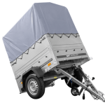 Kippanhänger mit montierter Hochplane