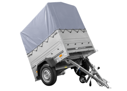 Kippanhänger mit montierter Hochplane