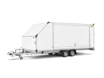 Geschlossener Humbaur Autotransportanhänger MTKB Seitenansicht