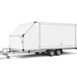 Geschlossener Humbaur Autotransportanhänger MTKB Seitenansicht