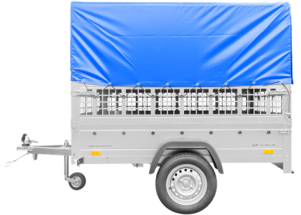 Kippanhänger 200x125 cm mit grauer Hochplane