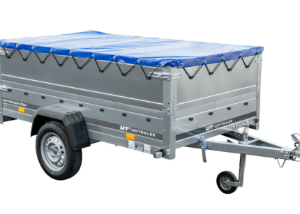 UNITRAILER Garden 230/R KIPP mit blauer Plane Seitenansicht