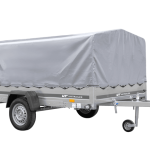 Kippanhänger 264x150 cm mit grauer Hochplane H-800 Seitenansicht