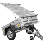 Einachsanhänger mit Aluminiumdeckel in Seitenansicht