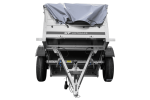 Kompakter Kippanhänger Garden Trailer 150 KIPP mit Plane und Bordwandaufsätzen