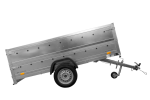 Kippbarer Gartenanhänger UNITRAILER 264/R KIPP mit grauer Plane