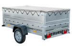 Kippanhänger 750 kg zGG 230x125 cm ungebremst Plane UNITRAILER Garden Trailer 230 KIPP – Bild 3