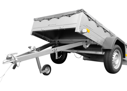 Galvanisierter UNITRAILER Anhänger Seitenansicht mit Plane