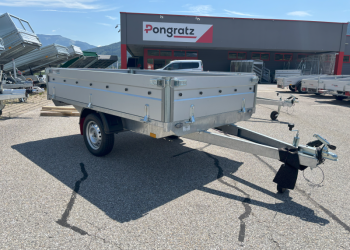 BH 2500/12 U Plattformanhänger Seitenansicht mit Stahlbordwänden