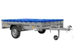 Einachsiger Kippanhänger 264x150 cm mit blauer Plane