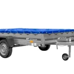 Einachsiger Kippanhänger 264x150 cm mit blauer Plane