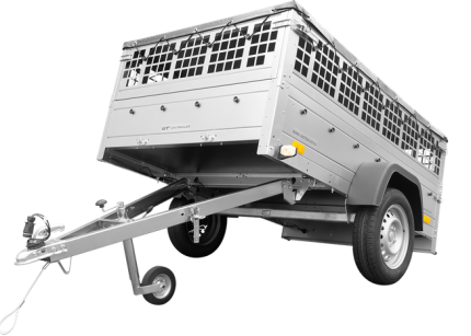 Kippanhänger mit Plane und Metallbordwänden