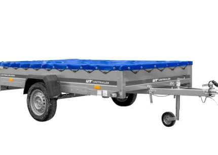 Einachsiger Kippanhänger 264x150 cm mit blauer Plane