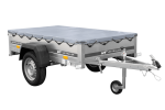 Kippanhänger 750 kg zGG, 200x106 cm, ungebremst, mit Flachplane – Garden Trailer 200 – Bild 3