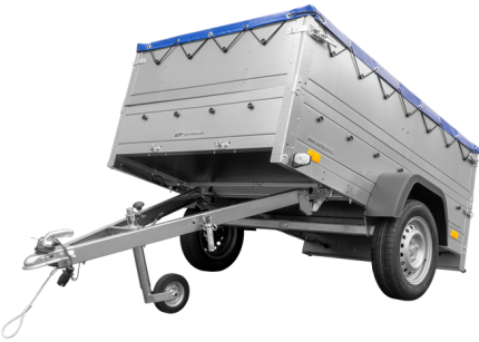 Breiter verzinkter Gartenanhänger 201 KIPP Seitenansicht