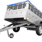 Kippanhänger 200x125 cm mit Hochplane montiert