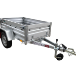 BO 150U Autoanhänger in Seitenansicht mit Stahlbordwänden