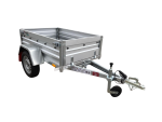 BO 150U Autoanhänger in Seitenansicht mit Stahlbordwänden