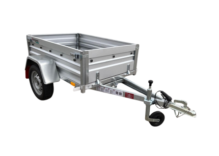 BO 150U Autoanhänger in Seitenansicht mit Stahlbordwänden